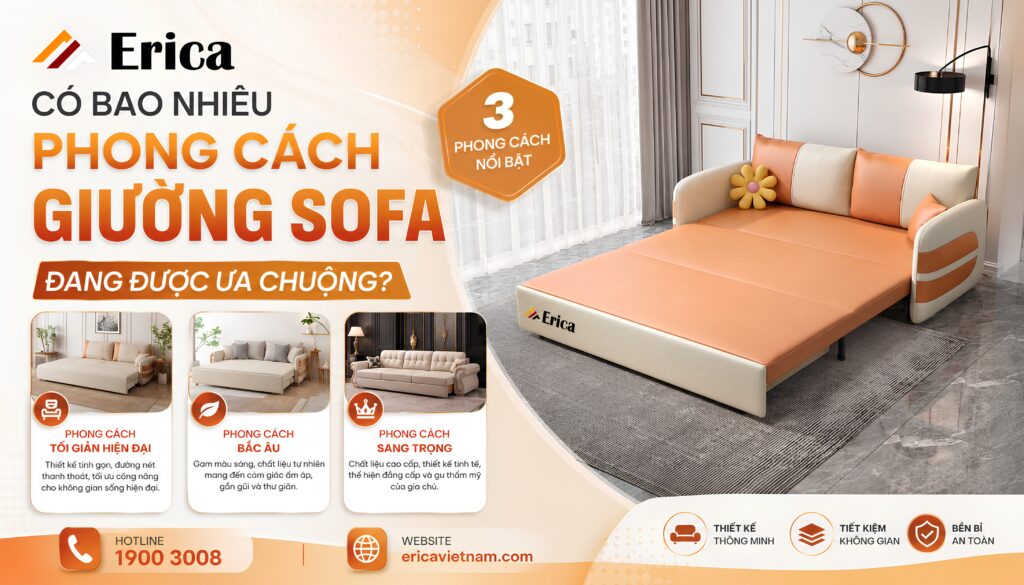 Có bao nhiêu phong cách giường sofa đang được ưa chuộng?