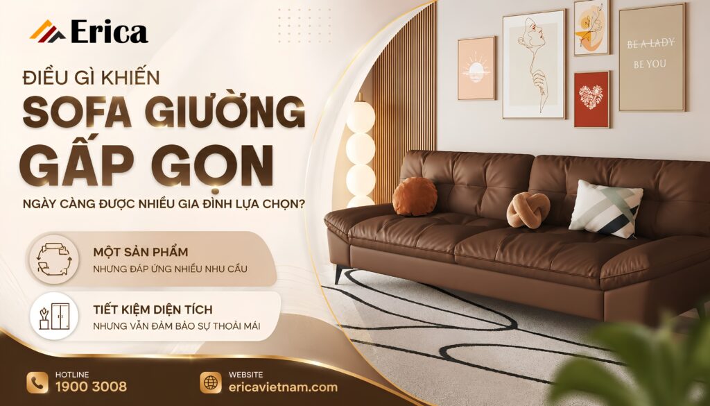 Điều gì khiến sofa giường gấp gọn ngày càng được nhiều gia đình lựa chọn?