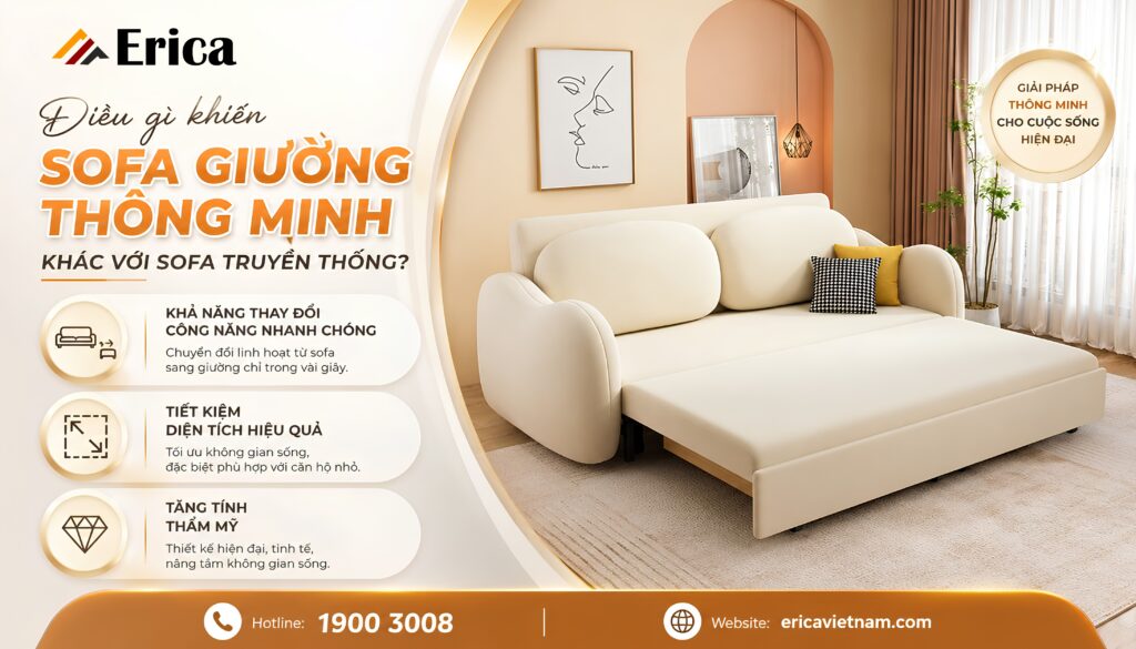 Điều gì khiến sofa giường thông minh khác với sofa truyền thống?
