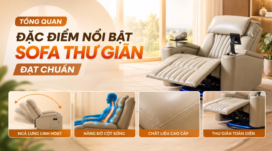 đặc điểm nổi bật của một chiếc sofa thư giãn