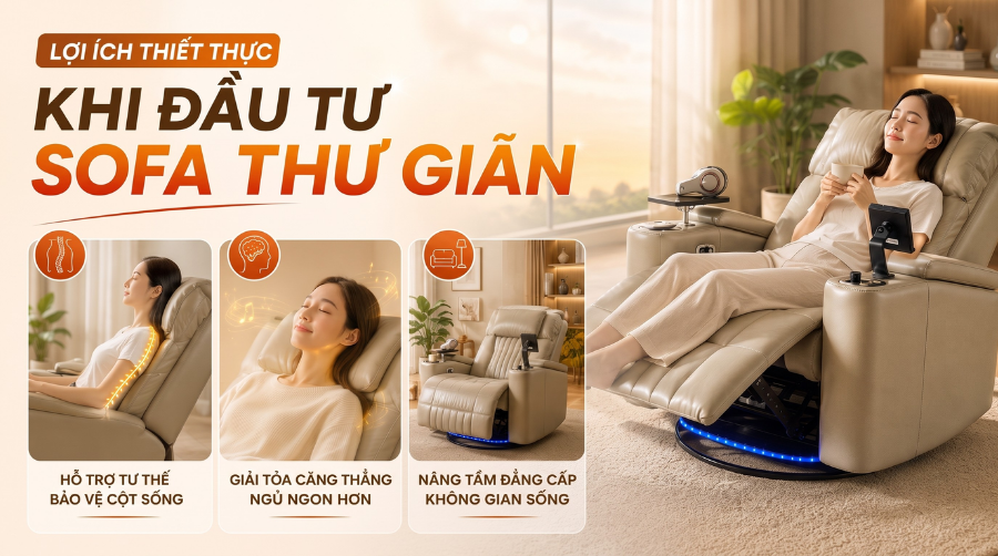 Lợi ích khi đầu tư sofa thư giãn cho gia đình