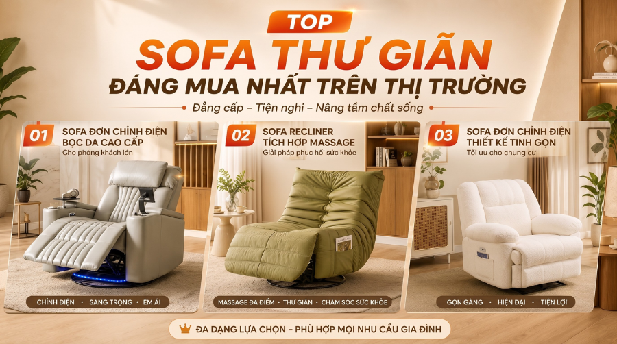 Top Các Dòng Sofa Thư Giãn Đáng Mua