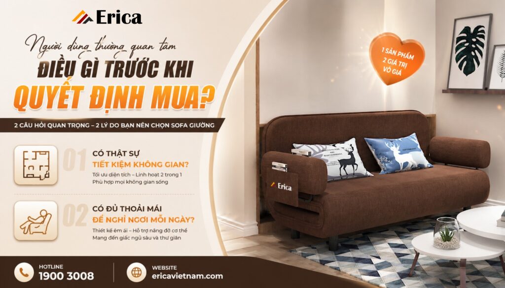 Người dùng quan tâm điều gì khi mua sofa giường