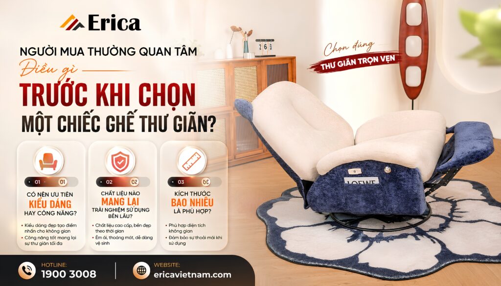 Người mua thường quan tâm điều gì trước khi chọn chiếc ghế thư giãn?