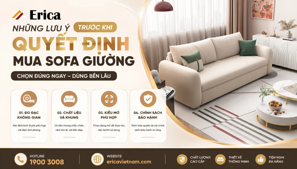 Những lưu ý trước khi quyết định mua sofa giường