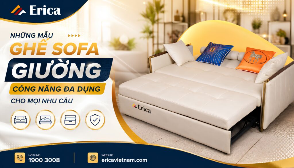 Những mẫu ghế sofa giường công năng đa dụng cho mọi nhu cầu