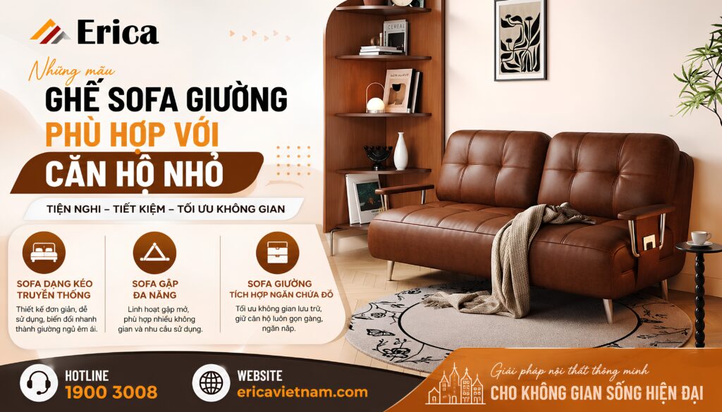 Những mẫu ghế sofa giường phù hợp với căn hộ nhỏ