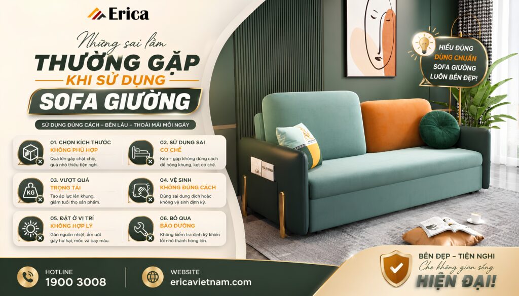 Những sai lầm thường gặp khi sử dụng sofa giường