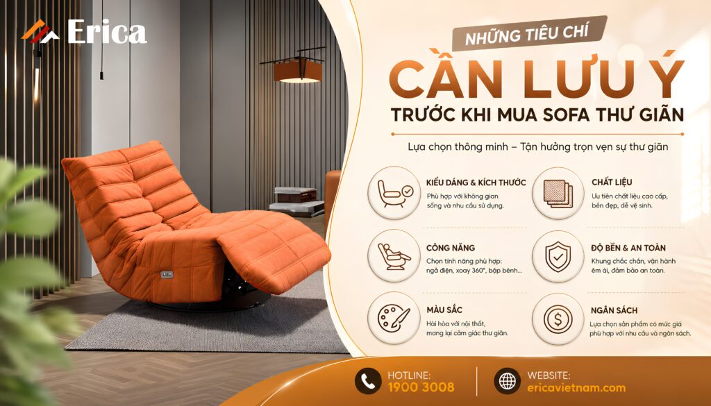 Những tiêu chí cần lưu ý trước khi mua sofa thư giãn