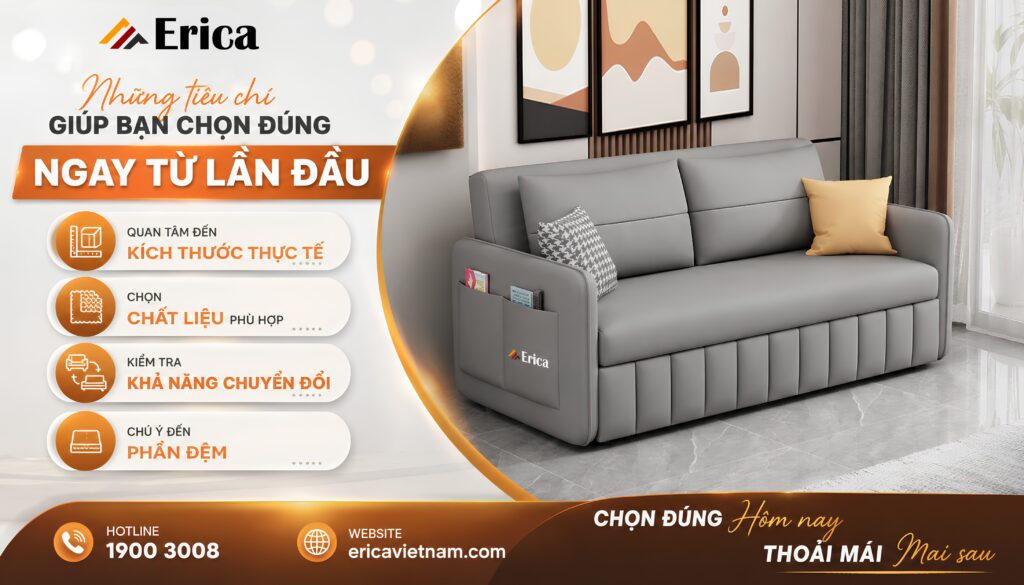 Những tiêu chí giúp chọn đúng ngay lần đầu chọn sofa giường