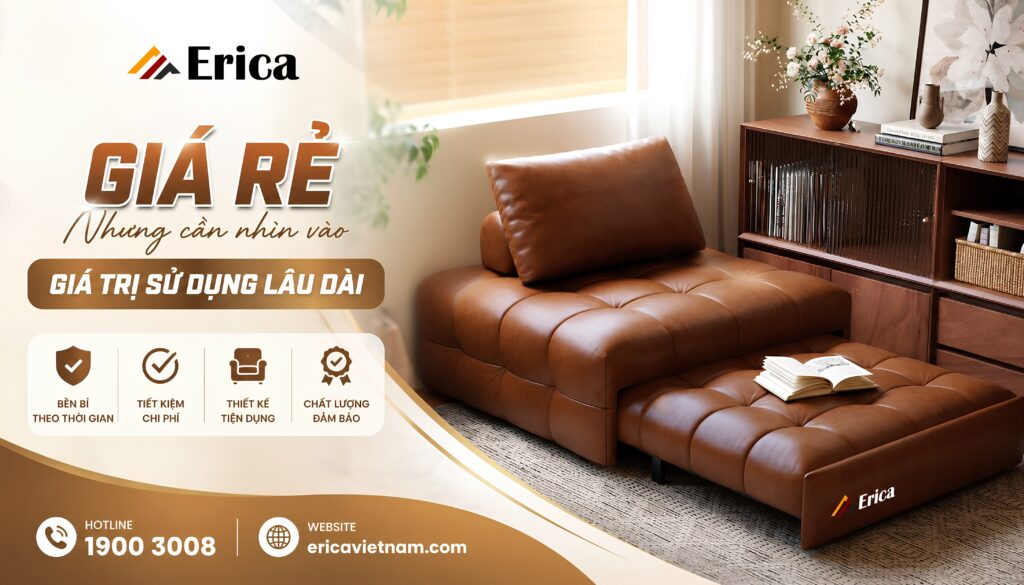Sofa giá rẻ nhưng cần nhìn vào giá trị lâu dài