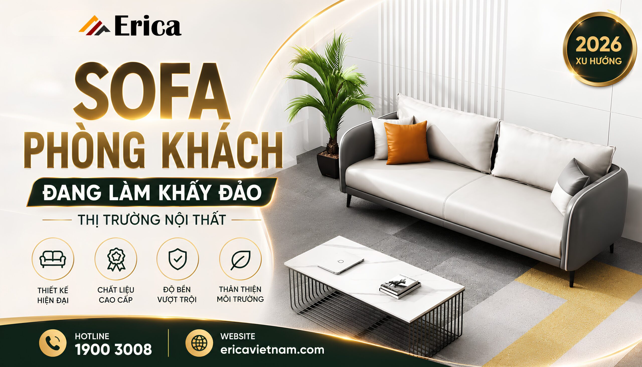 Mẫu sofa phòng khách đang làm khuấy đảo thị trường nội thất