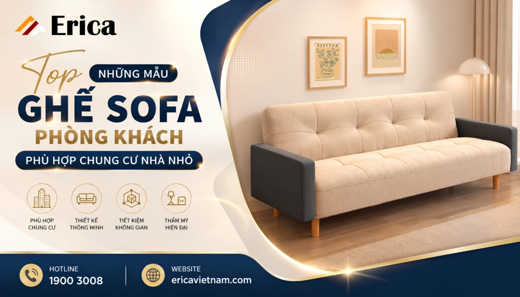 Top những mẫu ghế sofa phòng khách phù hợp chung cư nhà nhỏ