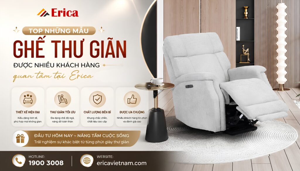 Top những mẫu ghế được khách hàng quan tâm nhiều tịa Erica