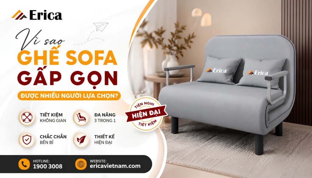 Vì sao ghế sofa gấp gọn được nhiều người lựa chọn?