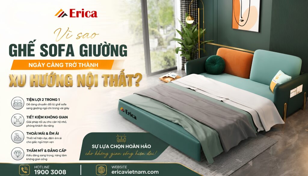 Vì sao ghế sofa giường đang trở thành xu hướng nội thất?