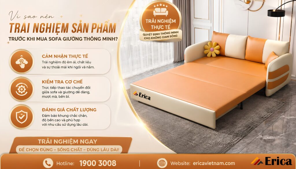 Vì sao nên trải nghiệm sản phẩm trước khi mua sofa?