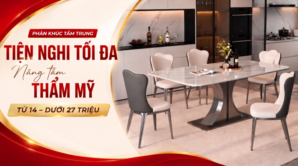 bàn ăn 4 ghế phân khúc tầm trung