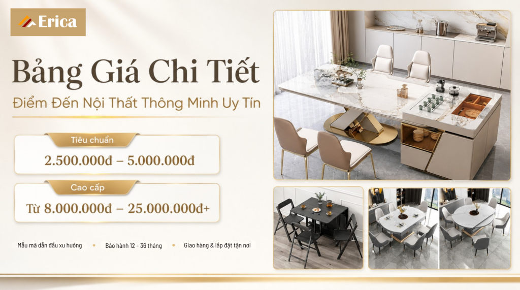 Bảng Giá Chi Tiết Và Điểm Đến Cung Cấp Nội Thất Thông Minh Uy Tín