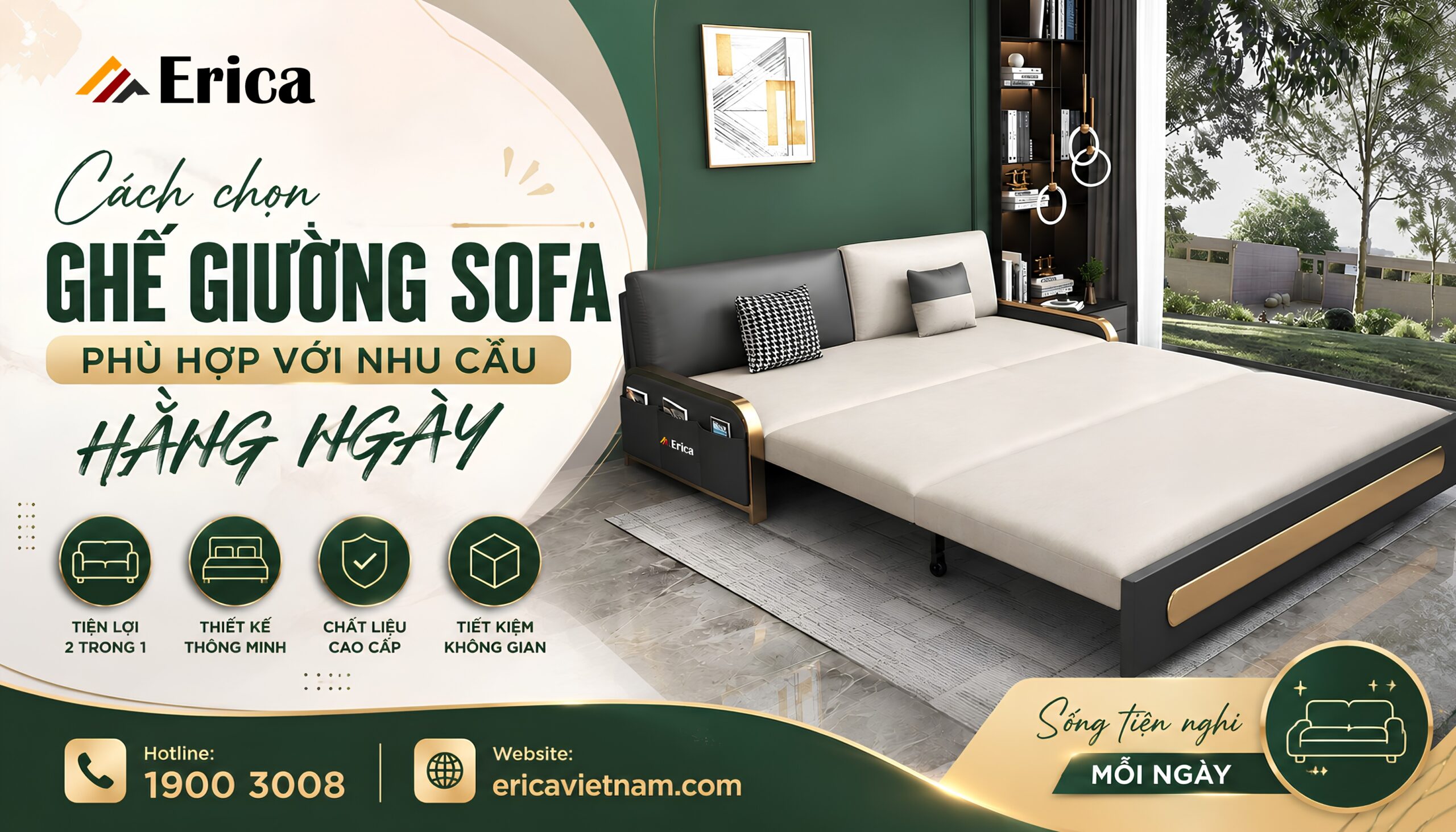 Cách chọn ghế giường sofa phù hợp với nhu cầu hằng ngày