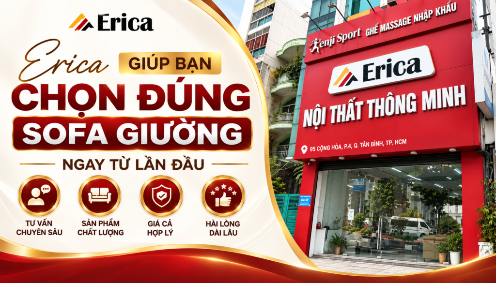 Erica giúp bạn chọn đúng sofa giường ngay từ lần đầu
