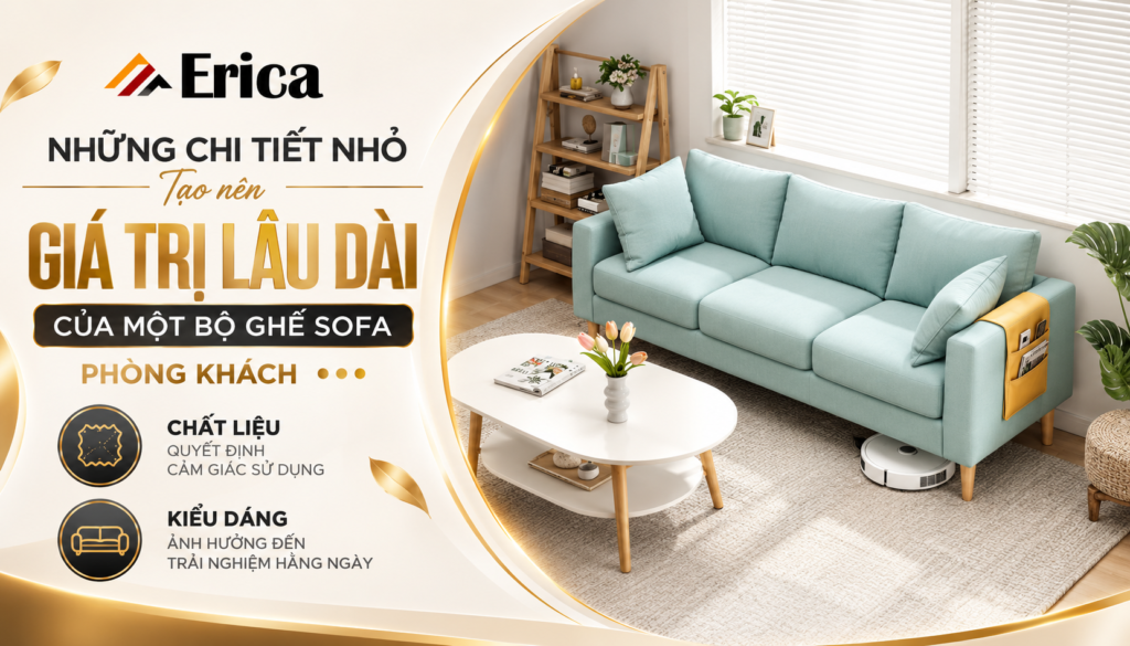 Những chi tiết nhỏ tạo nên giá trị cho ghế sofa phòng khách