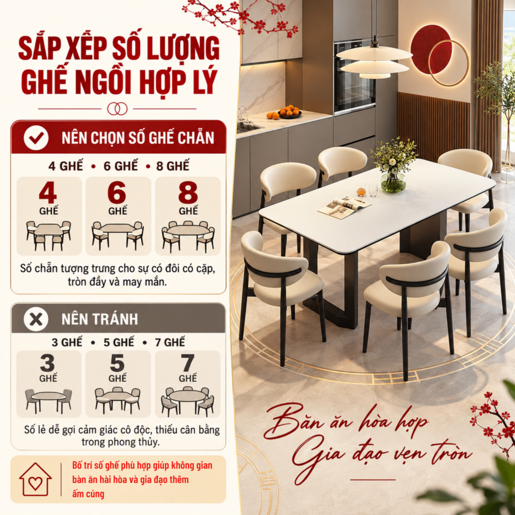 Sắp xếp số lượng ghế ngồi hợp lý