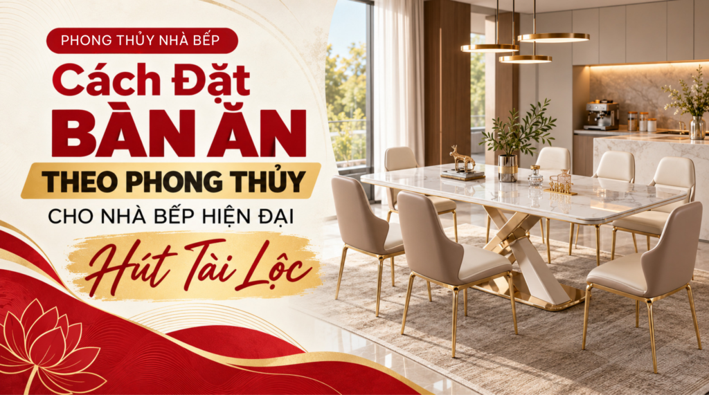 cách đặt bàn ăn theo phong thủy