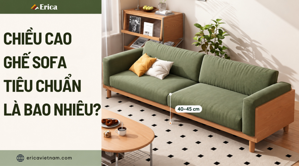 Chiều cao ghế sofa tiêu chuẩn là bao nhiêu?