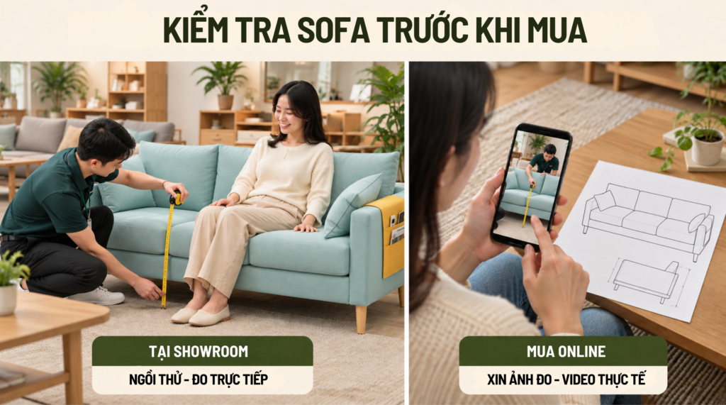 Checklist kiểm tra sofa có đúng chiều cao trước khi mua