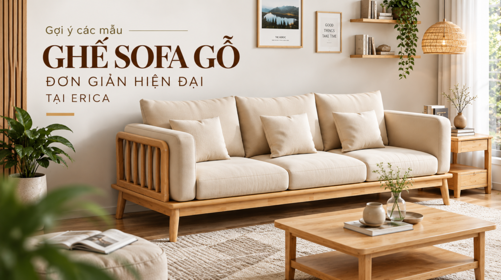 Gợi ý các mẫu ghế sofa gỗ đơn giản hiện đại tại ERICA