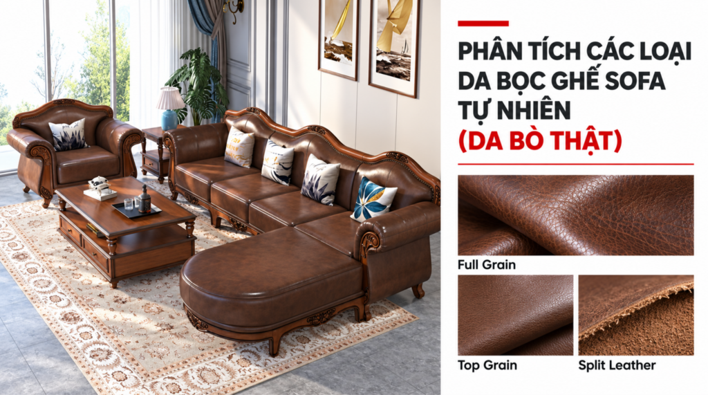 Phân tích các loại da bọc ghế sofa tự nhiên
