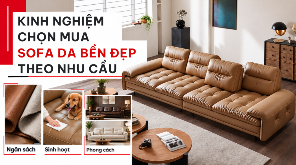 Kinh nghiệm chọn mua sofa da bền đẹp theo nhu cầu