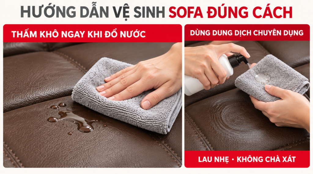 Hướng dẫn vệ sinh sofa đúng cách khi bé làm bẩn