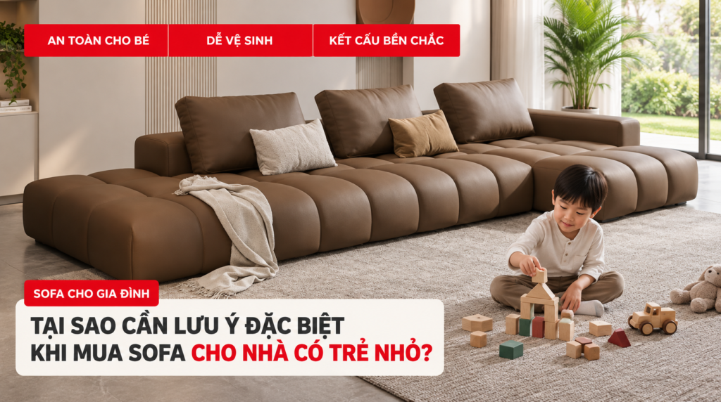 Tại sao cần lưu ý đặc biệt khi mua sofa cho nhà có trẻ nhỏ?