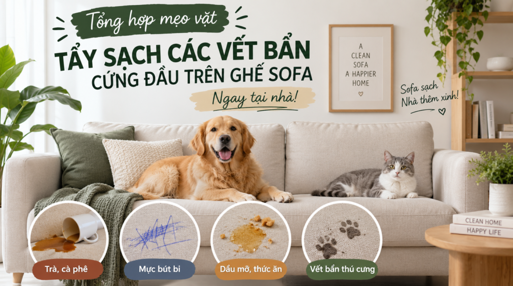 Tổng Hợp Mẹo Vặt Tẩy Vết Bẩn Cứng Đầu Trên Ghế Sofa Tại Nhà