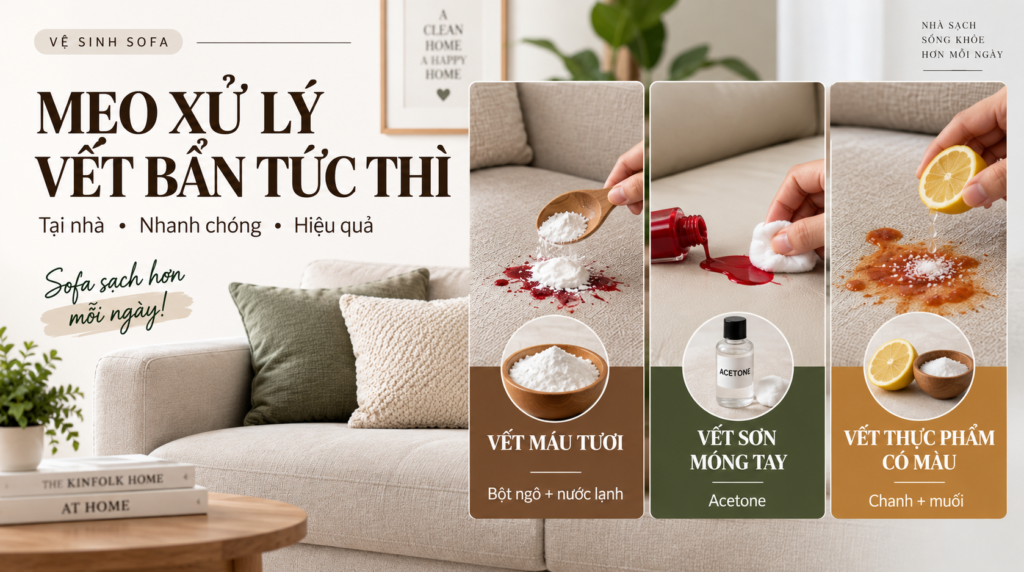 Các mẹo xử lý vết bẩn tức thì tại nhà