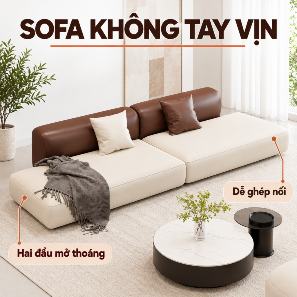 Sofa không tay vịn