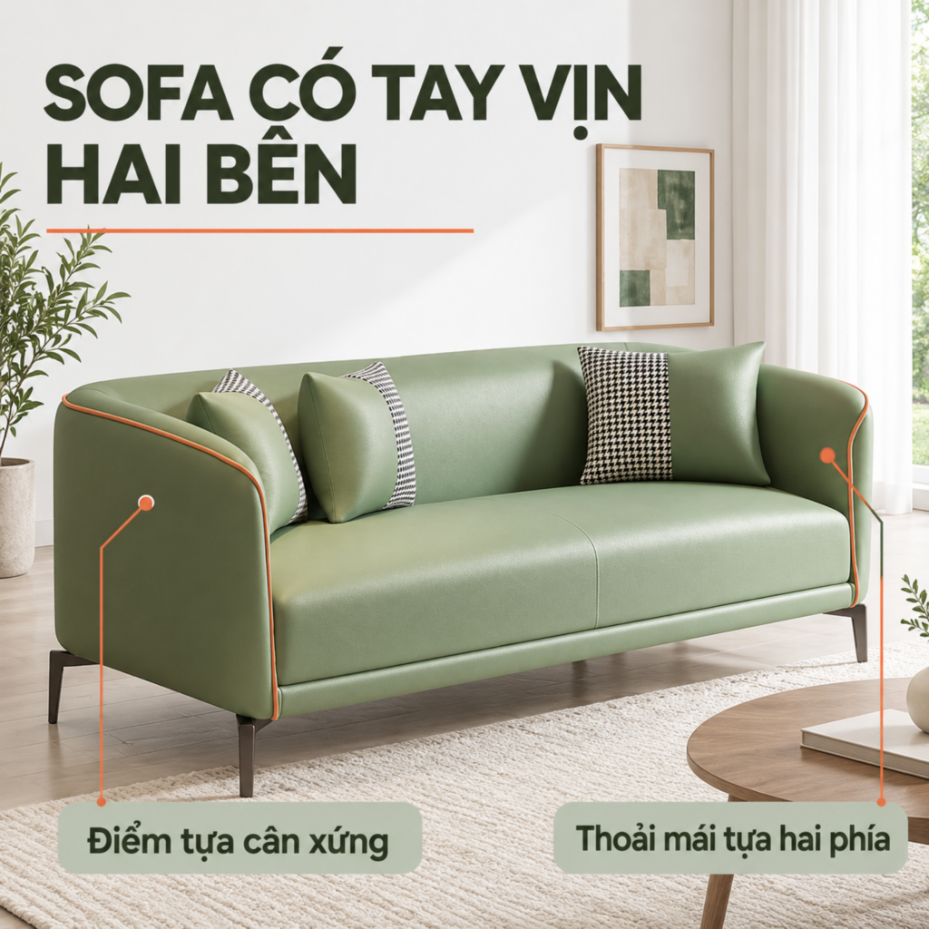 Sofa có tay vịn hai bên