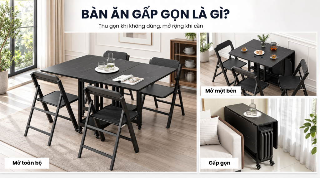 Bàn ăn gấp gọn là gì?