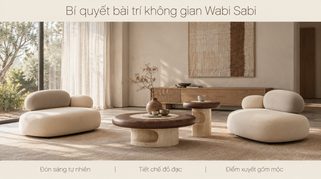 Bí quyết bài trí không gian chuẩn phong cách nội thất wabi sabi