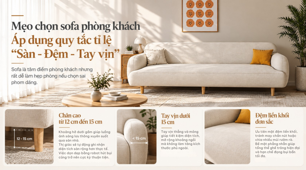 Mẹo chọn sofa phòng khách