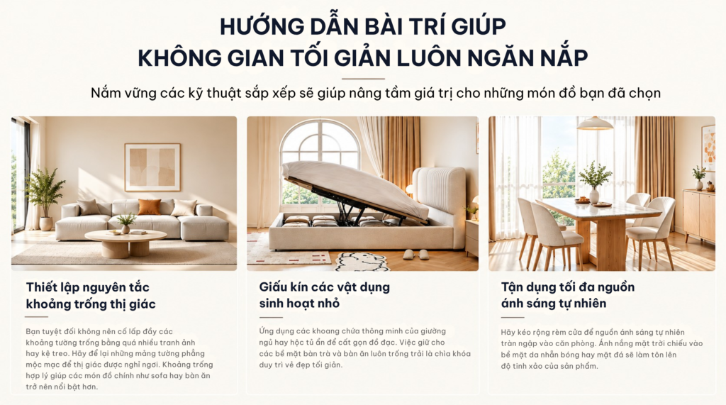 Hướng dẫn bài trí giúp không gian tối giản luôn ngăn nắp