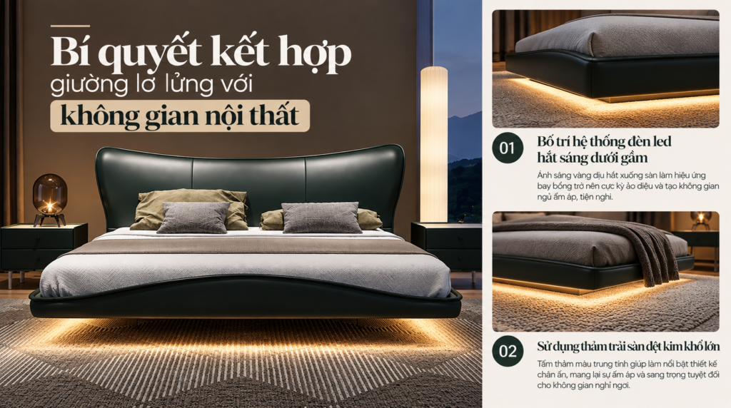 Bí quyết kết hợp giường lơ lửng với không gian nội thất