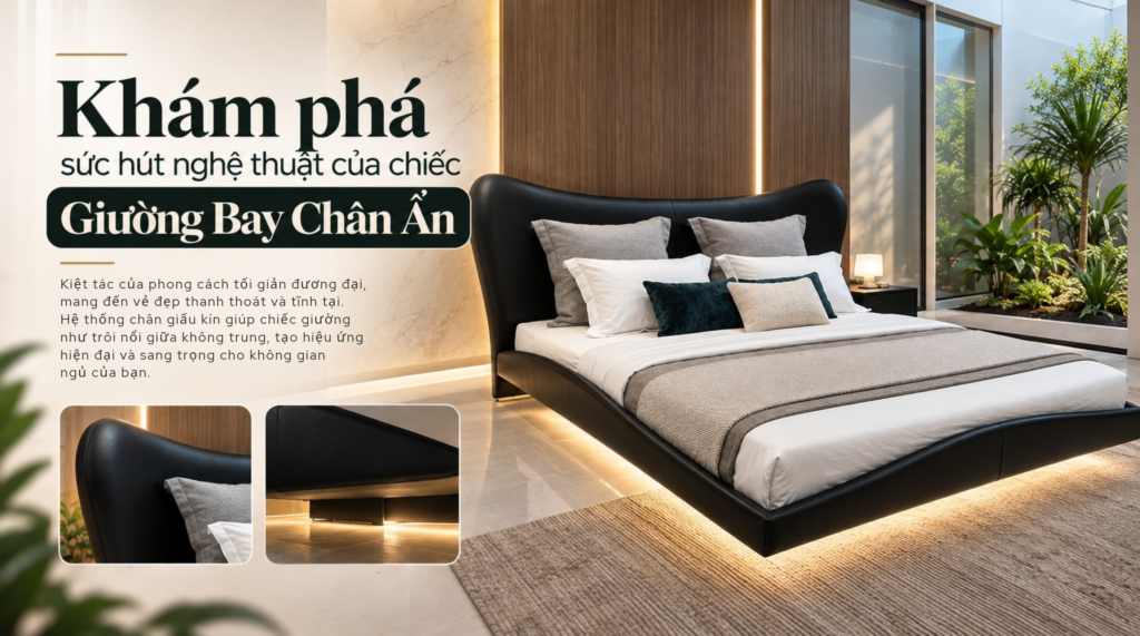 Khám phá sức hút nghệ thuật của chiếc giường bay lơ lửng
