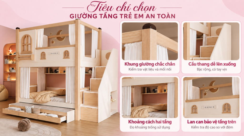Tiêu chí chọn giường tầng trẻ em an toàn