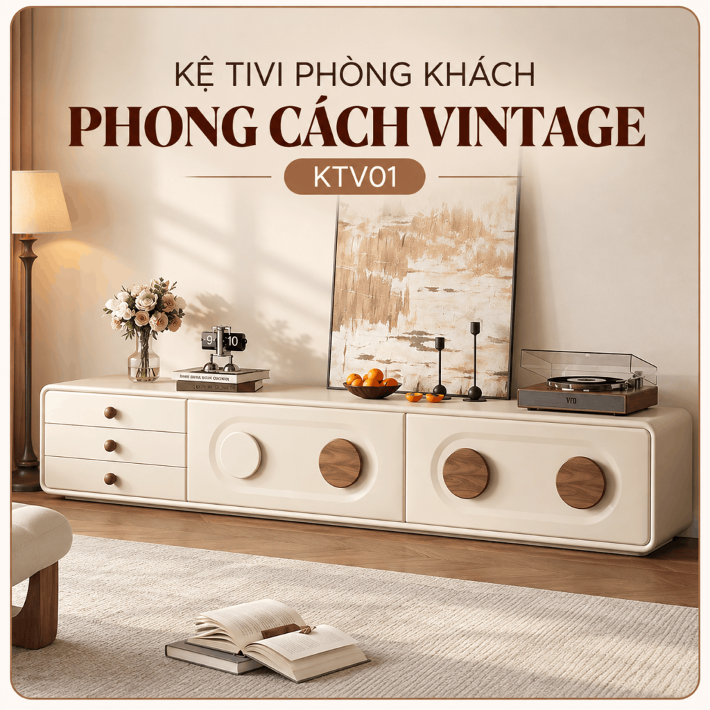Kệ tivi phong cách Vintage Erica KTV01