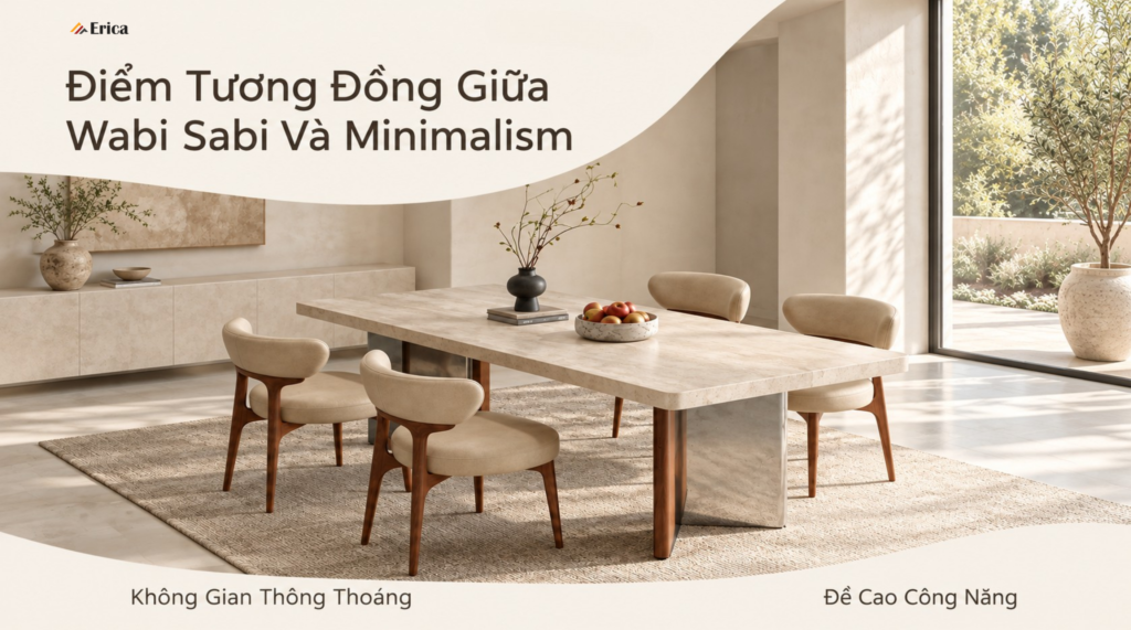 Điểm tương đồng khi so sánh phong cách nội thất wabi sabi và minimalism