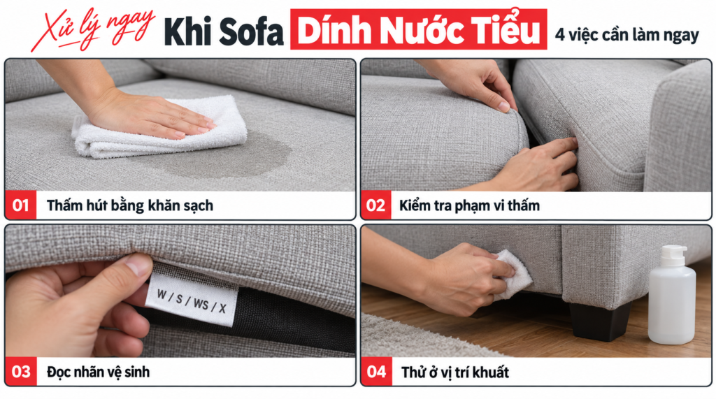 Những việc cần làm ngay khi sofa dính nước tiểu