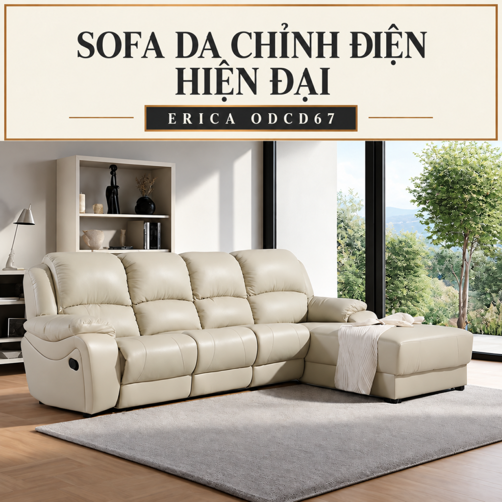 Sofa Da Chỉnh Điện Hiện Đại Erica ODCD67